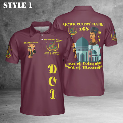 Custom Name DOI Daughters Of Isis DAUGHTERS TEMPLE SCENE Aeaonms 3D Polo S-5XL