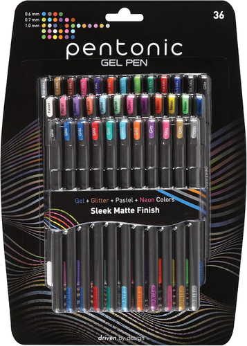 Gel Pens, 36 Count, 36 Assorted Colors (Assorted Color, Neon, Pastel & Glitter),