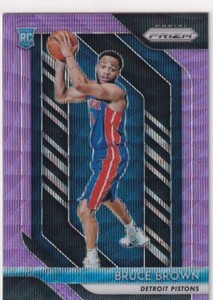 2018-19 PRIZMS PURPLE WAVE RC BRUCE BROWN TORONTO RAPTORS PRIZM ROOKIE JC-4274