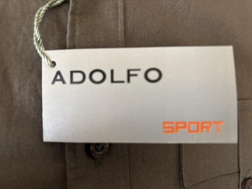ADOLFO Sport NWT Olive Drab Cotton Long Sleeve L - Picture 6 of 7