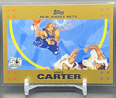 2007-08 Topps Vince Carter #28 Gold #/2007 New Jersey Nets Toronto Raptors HOF