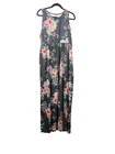 NWT ZZER Maxi Dress Racerback Pockets Gray/Pink Floral Size XXL Super Comfy