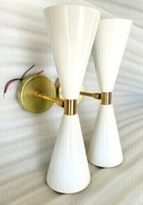 1950's Mid Century Italian Brass Wall Sconce - Stilnovo Style Wall Light Fixture