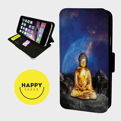GOLDEN BUDDAH FAITH LOVE - Kunstleder Klapp Handy Hülle Cover - iPhone/Samsung