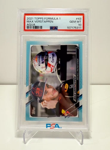  PSA GEM MINT 10 2021 Topps Chrome F1 Max Verstappen Aqua /199 #43