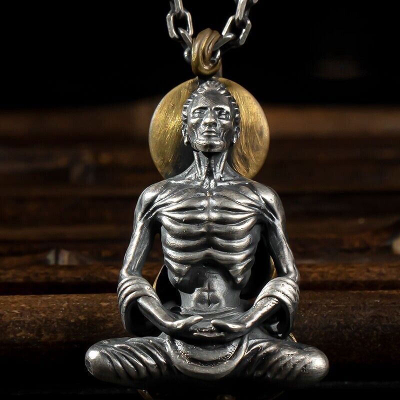 Men's Buddhist Amulet Buddha Necklace Pendant Stainless-Steel Jewelry Lucky Gift