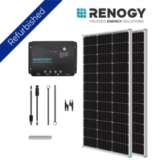Renogy 200W SolarPanelKit 12V Mono w/30ABatteryChargeControllerStarterRV