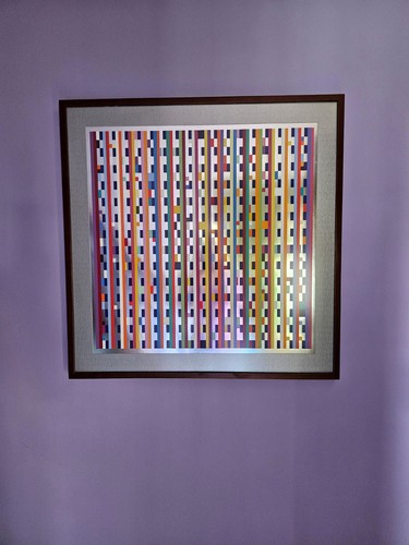 YAACOV AGAM Serigraph on Metallic Silver Paper Geometric abstract Kinetic Ltd Ed - Picture 16 of 19