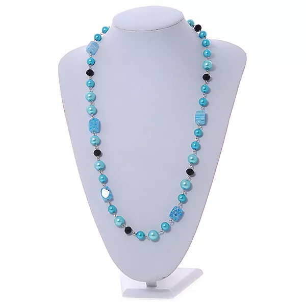 Single blue shop pearl necklace