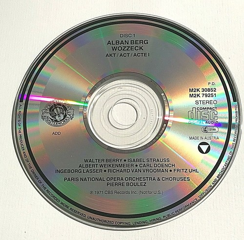 2 CDs Berg WOZZECK Paris National Opera Orchestra Boulez Berry Strauss (C1294) - Bild 3 von 3