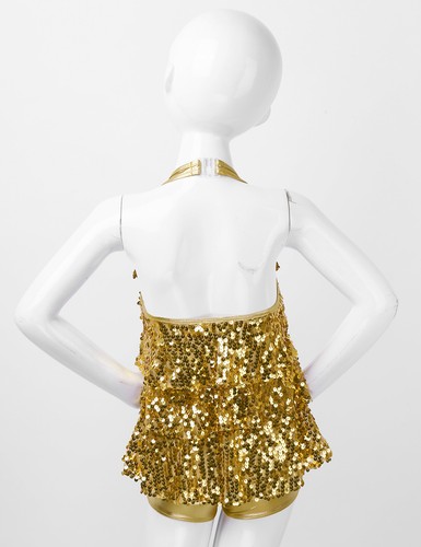 Freebily Kids Girls Sequins Dance Dress Sparkle Jazz Hip Hop Leotard Dancewear - Picture 8 of 85