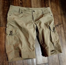 Kuhl Vintage PatinaDye Tan Cargo Hiking Camp Outdoors Shorts Women's Size 14