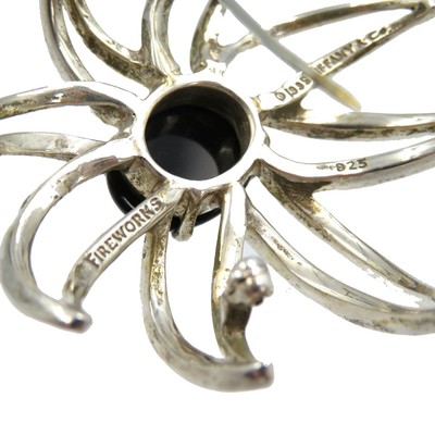 AUTHENTIC TIFFANY&Co. Fireworks Brooch Silver/Black Silver925/onyx 