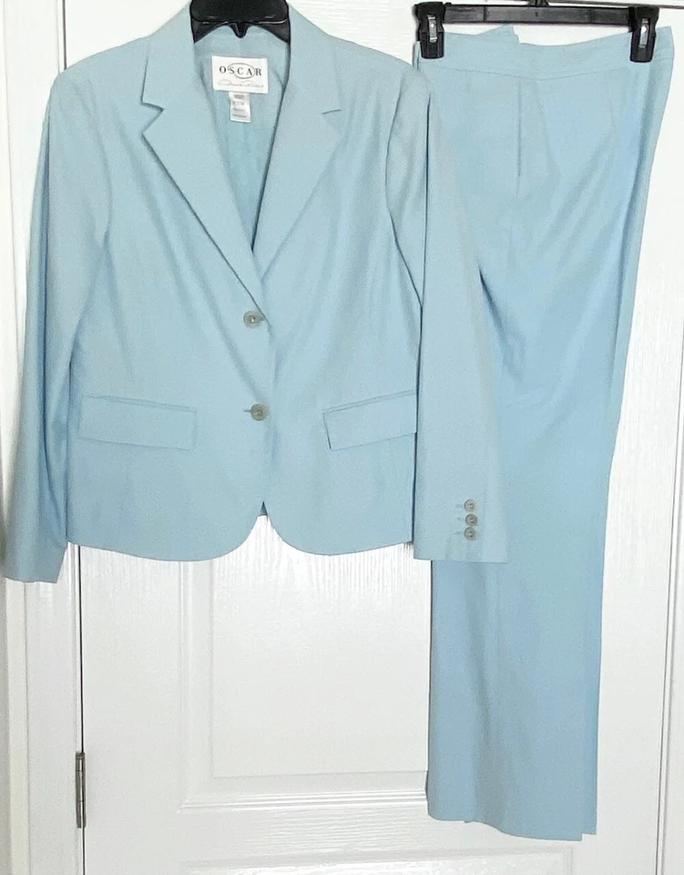OSCAR de la RENTA 2 piezas Azul Cielo Bebé Blazer Abrigo Chaqueta + Pantalones Traje CONJUNTO 10P Foto 3 de 4