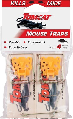 Tomcat Wooden Mouse Traps  4 Pack Pest Control   Shipping