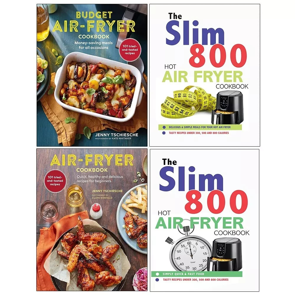 Budget Air-Fryer Cookbook HB,Slim 800 Hot Air Fryer Recipe,Air-Fryer 4 Books Set