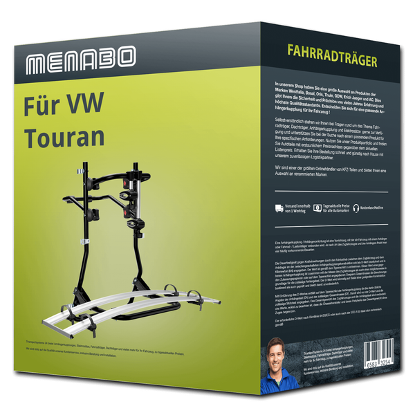 Menabo FahrradträGer Stand Up 2 Schwarz/Silber FüR Toyota Avensis Kombi T22 NEU-image