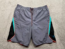 Nike Swim Trunks Men's Large Gray Mesh Liner Front Pockets Swimwear Streetwear