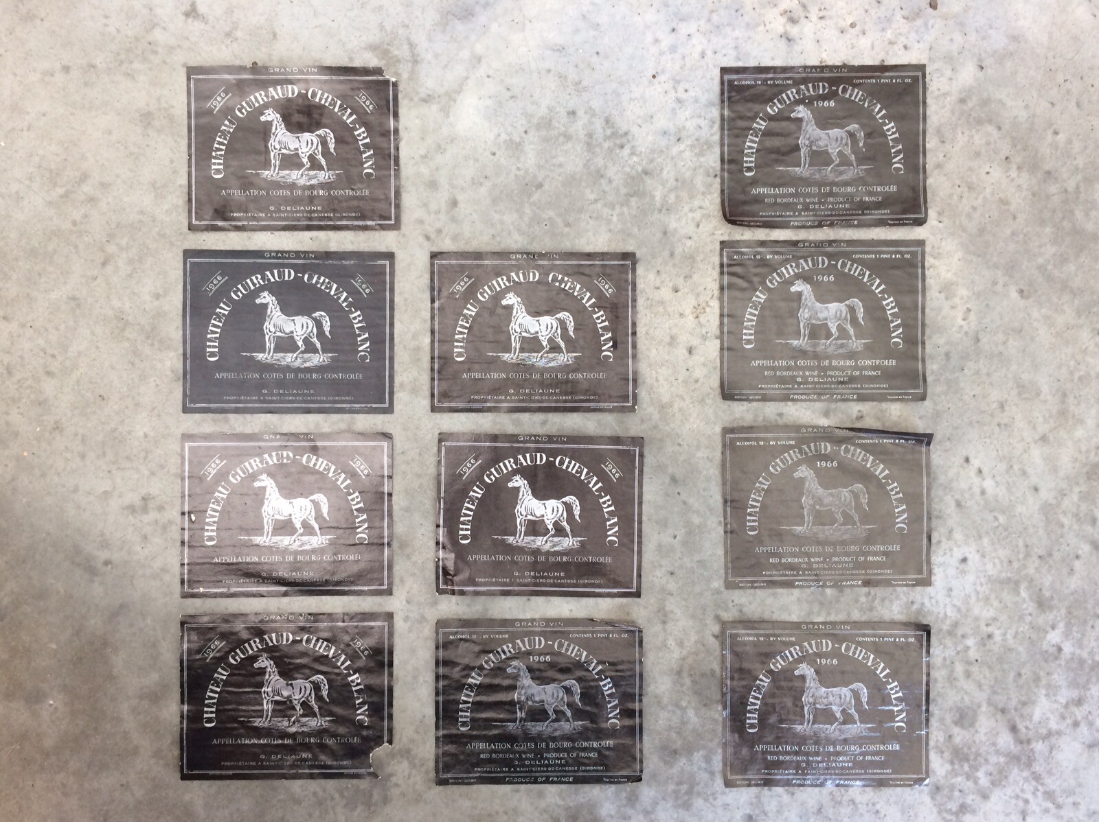 1966 Chateau Cheval Blanc Wine Labels