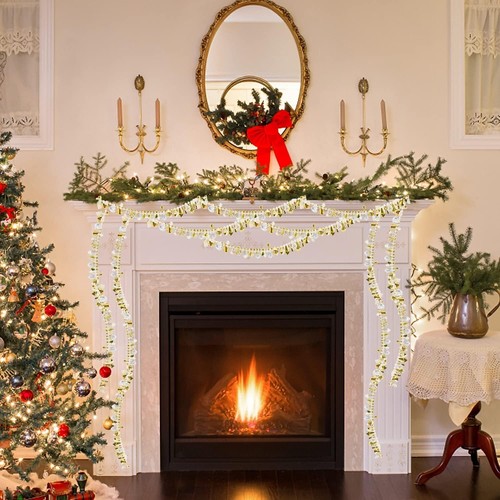 16ft Gold Bead Christmas Garland with Iridescent Beads for Tree & Home Decor - Picture 4 of 7
