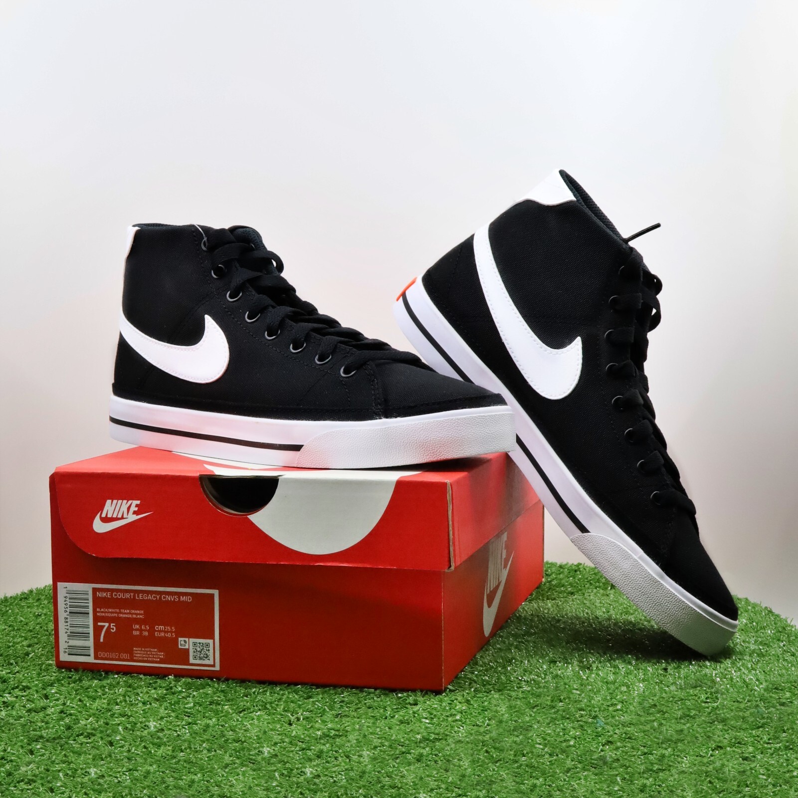 Nike Court Legacy Canvas Mid Sneakers Men's Casual Shoes Black DD0162-001 |  eBay