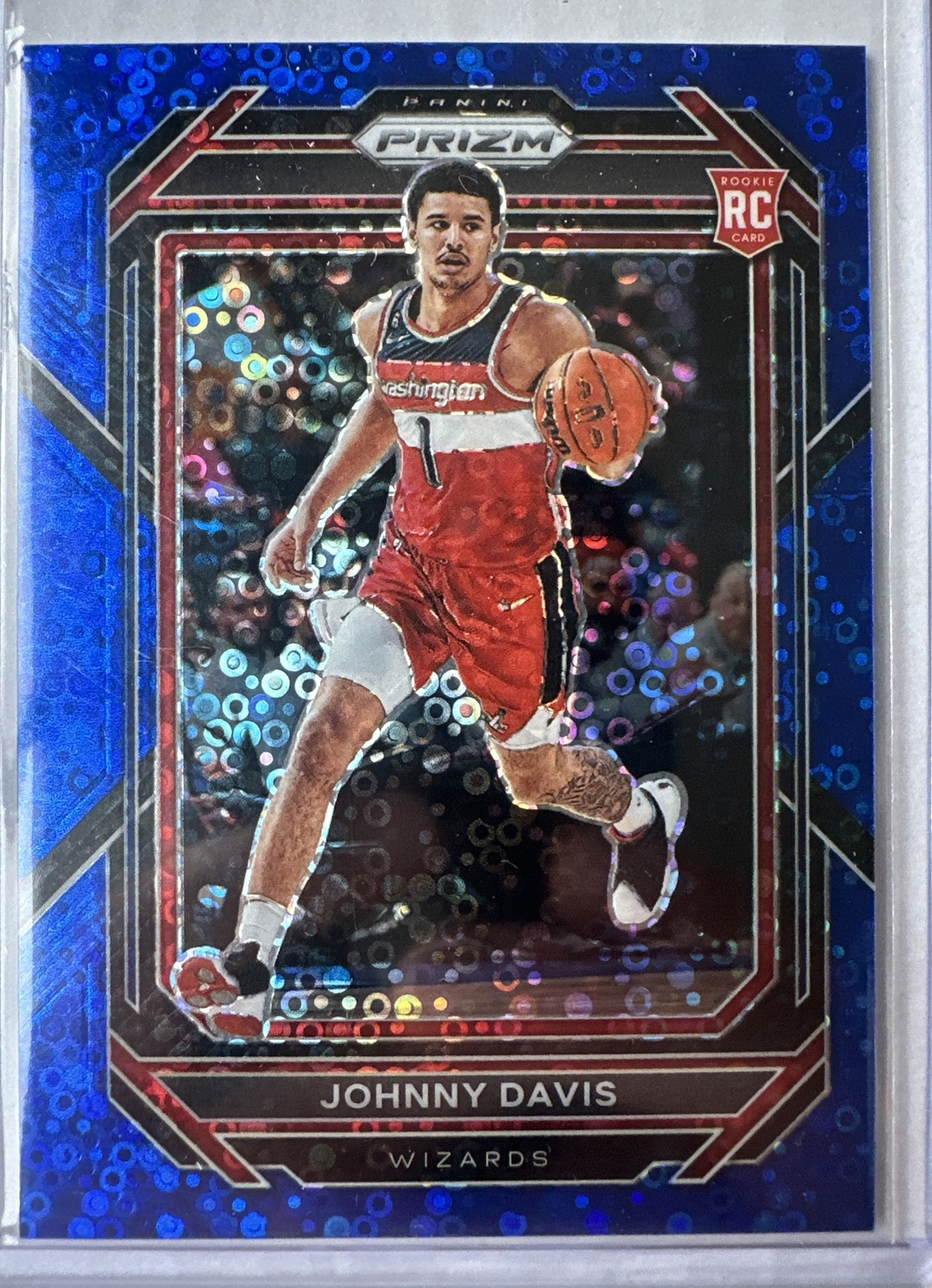 2022-23 Prizm Johnny Davis Rookie Blue Fast Break #149 /150 #231 Wizards