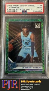 Ja Morant 2019 Panini Donruss Optic #168 Fanatics-Green Wave PSA 9
