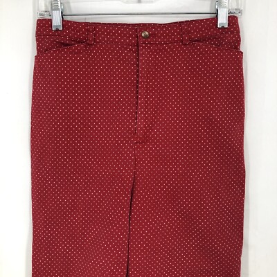 Tribal Stretch Extensible Red Polka Dot Cropped Peddler Pusher Pants 28x19