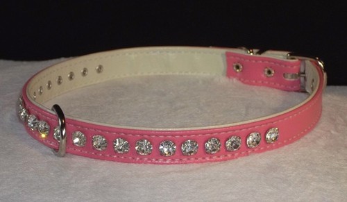 Luxury Dog Collar Crystal Jewel Rhinestone Fancy Brilliant Bling! Pink 1/2" - Picture 3 of 18