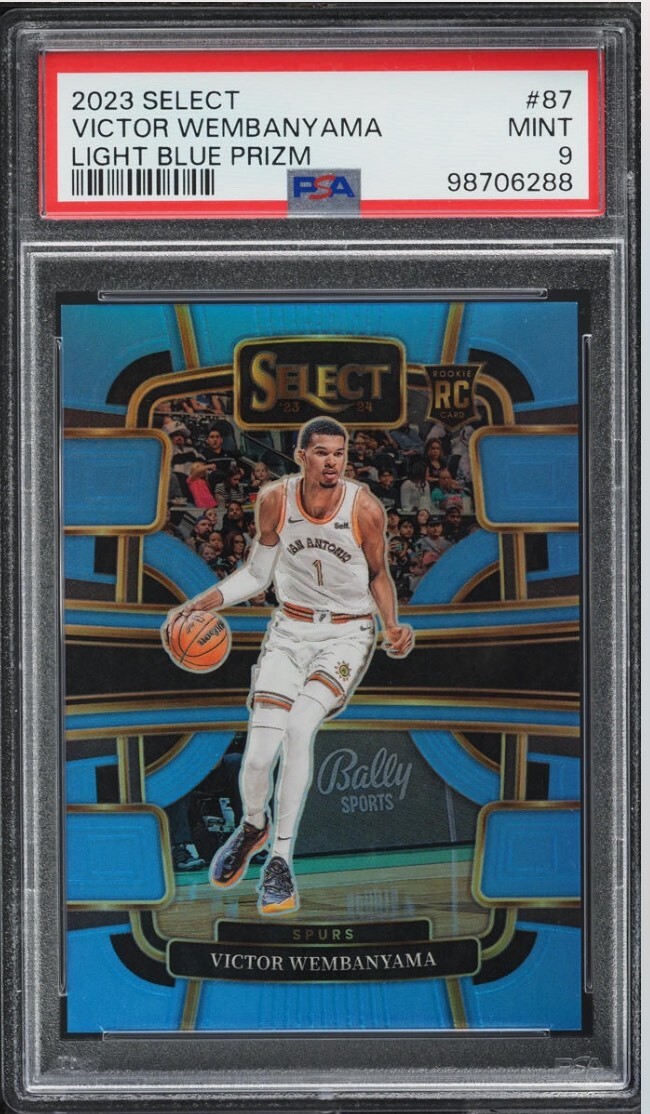 2023 Select Concourse Light Blue Prizm Victor Wembanyama ROOKIE /299 #87 PSA 9