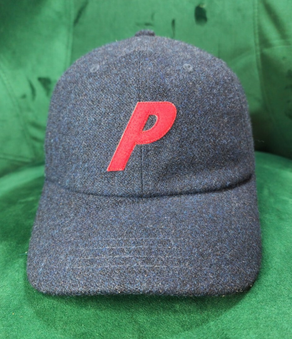 Palace P Wool 6-Panel Navy Blue Hat Palace Skateboards Adjustable Strap 100%Wool