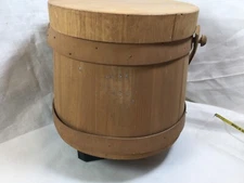 Primitive Sugar Buckets firkin with Lid and Handle