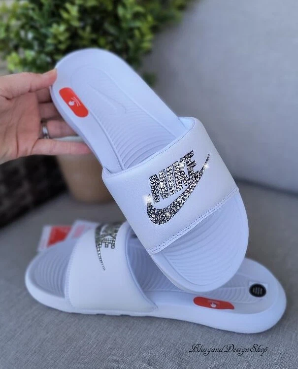 Nike slides top swarovski crystals