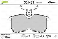Valeo 301431 Bremsbelagsatz, Scheibenbremse FüR Ford