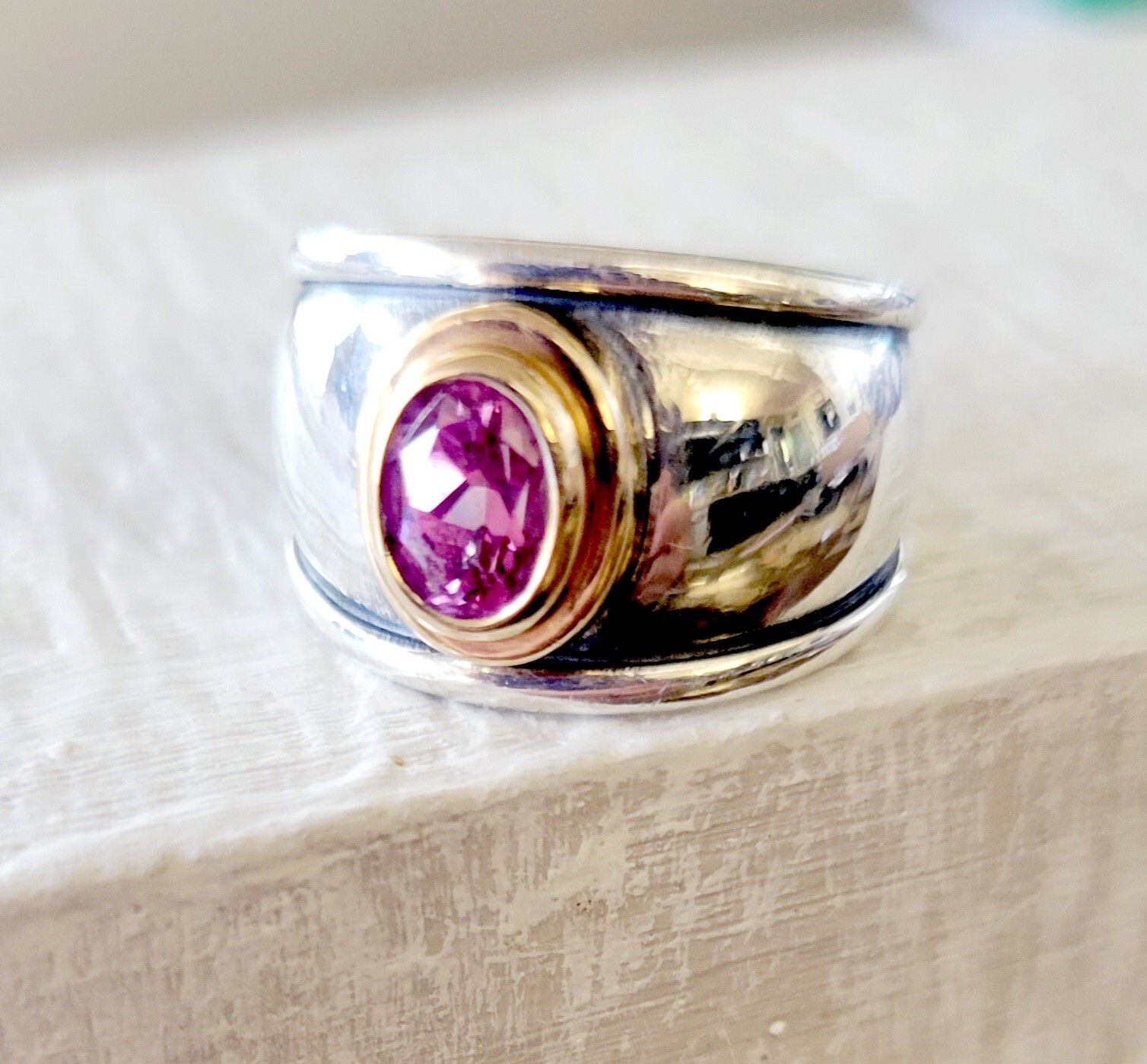 Retired James Avery Pink Christina Ring RARE! Gem