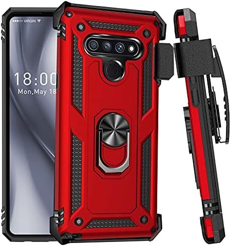 for LG stylo 6 Case with Belt Clip Holster Ring Holder, Military Grade Protectio