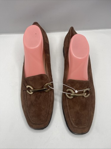 Mocasines Amalfi Rangoni para mujer talla 11,5 M gamuza Walk On Air marrón zapatos sin cordones - Imagen 7 de 8