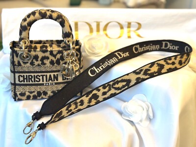 authentic mini lady dior d-lite leopard bag