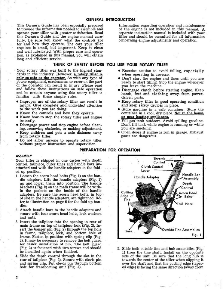 Manuale D'uso E Parti Per Motocoltivatore Montgomery Ward 39007A 5 HP, Timone Anteriore Rotante - Foto 5