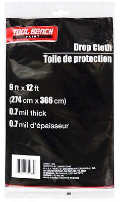 9' x 12' ft x .7 mil Clear Plastic PAINTER DROP CLOTH Protective Paint sheeting