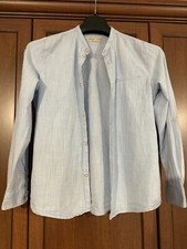 ZARA CAMICIA RAGAZZO AZZURRA COLLO COREANA TG. 13-14 ANNI 164 CM. - COME NUOVA