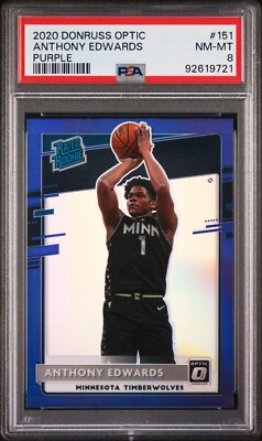 ?2020 Donruss Optic Anthony Edwards Purple Refractor ROOKIE RC 