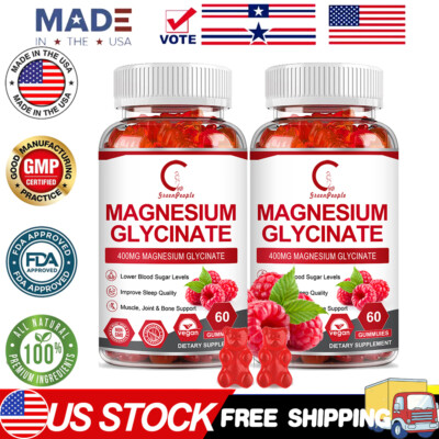 Natural Magnesium Glycinate Gummies Bone,Heart Nervous System Health Supplement