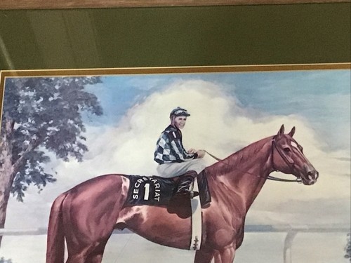 Large Secretariat & Turcott Framed Print Signed & Numbered Paul Wooldridge 1973 - Picture 5 of 7