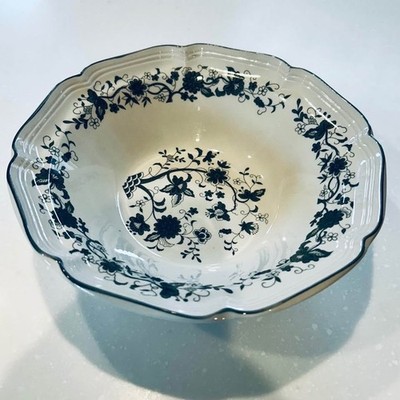 Vintage F. W. Woolworth large serving bowl ivory with grey design