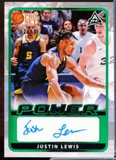 Justin Lewis Rookie Card 2021-22 Leaf Pro Set Power Green #BAJL1. rookie card picture
