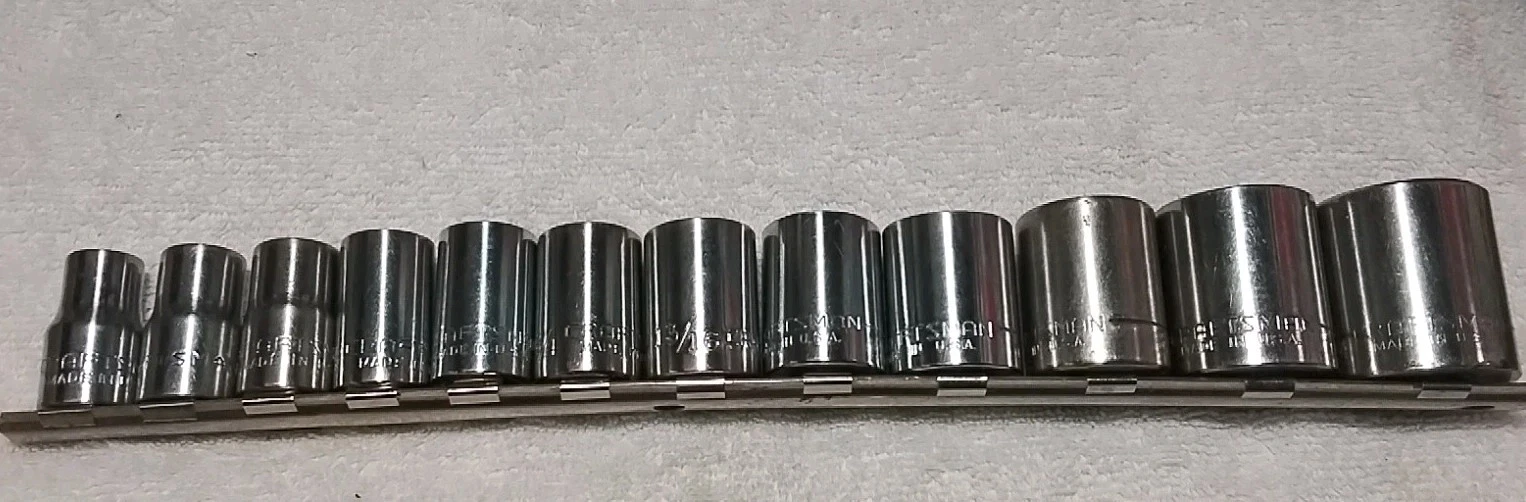 12PC CRAFTSMAN 1/2" DRIVE SAE SOCKET SET "VINTAGE " SAE