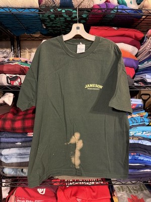 Jameson Shirt Mens XL Green What's The Rush Irish Whiskey Graphic Slogan Tee