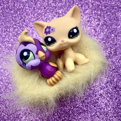 Hasbro Littlest Pet Shop LPS Nintendo Exclusive Shorthair Cat Parrot #1961 #1962