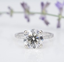 Diamond Engagement Ring 14k White Gold GIA VS2 Solitaire 2.8ct Size 7 CO1267